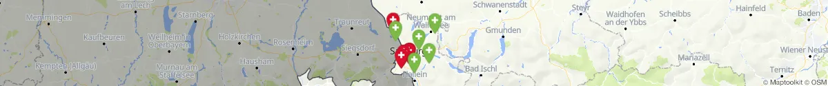 Kartenansicht für Apotheken-Notdienste in der Nähe von Salzburg-Umgebung (Salzburg)